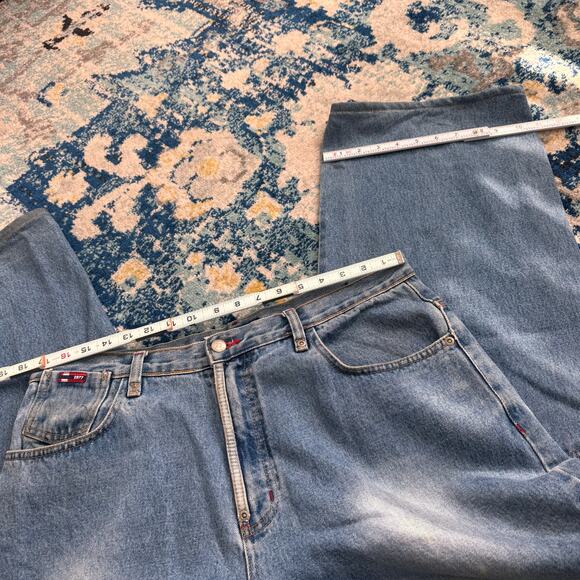 Y2k Bugle Boy Light Wash Washed Baggy Denim Crop Jeans 35x28 - Picture 5 of 6